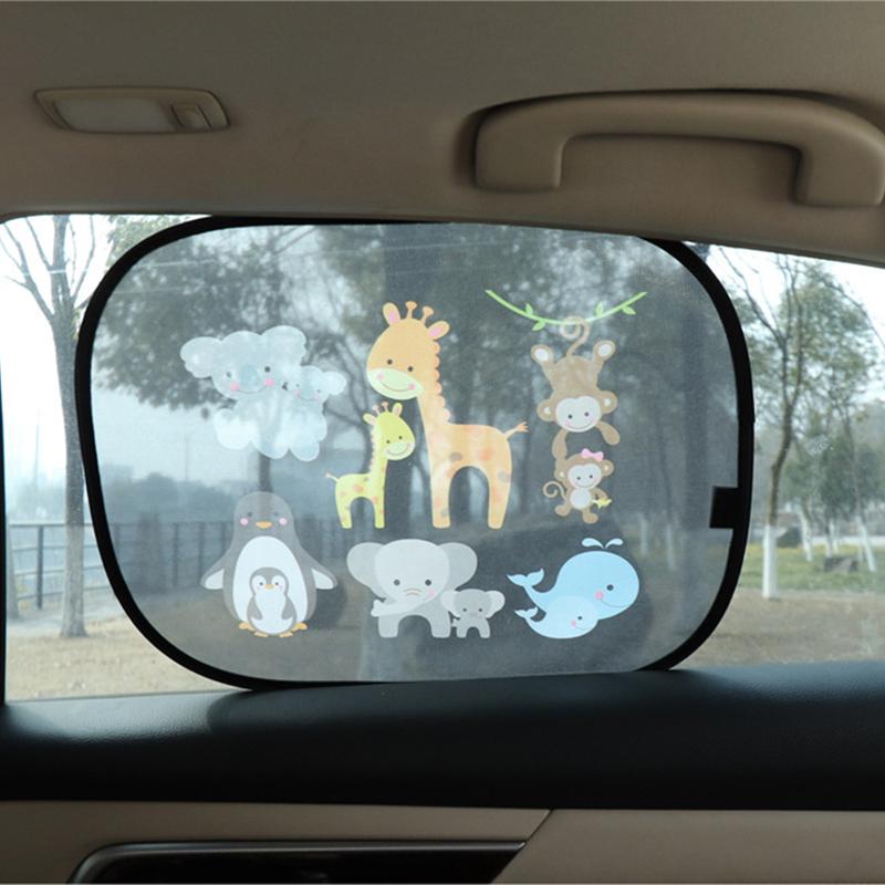 2pcs Foldable Car Sun Shades Cover PVC Static Adsorption Heat Shield UV Block Baby Shade Universal Window Glass Solar