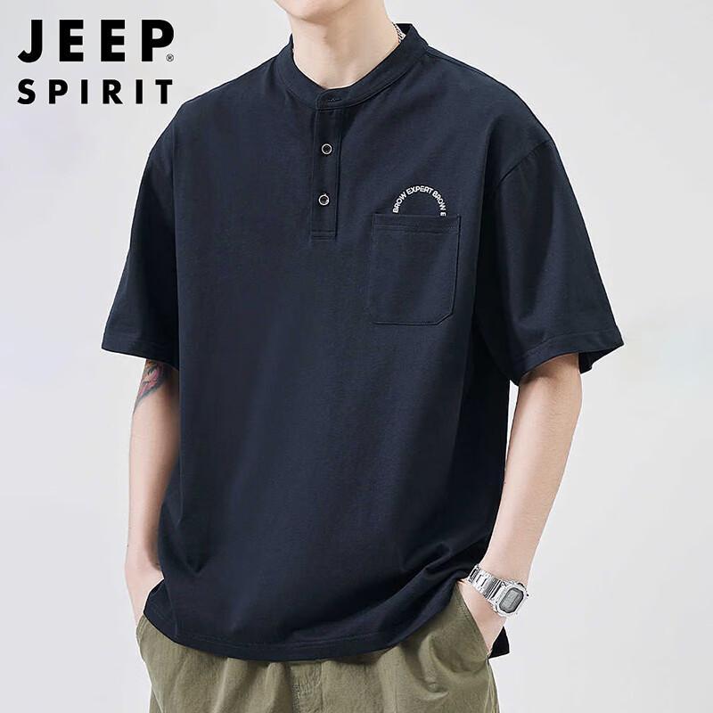 

JEEP SPIRIT Men s Loose Fit Cotton Short Sleeve T-Shirt L