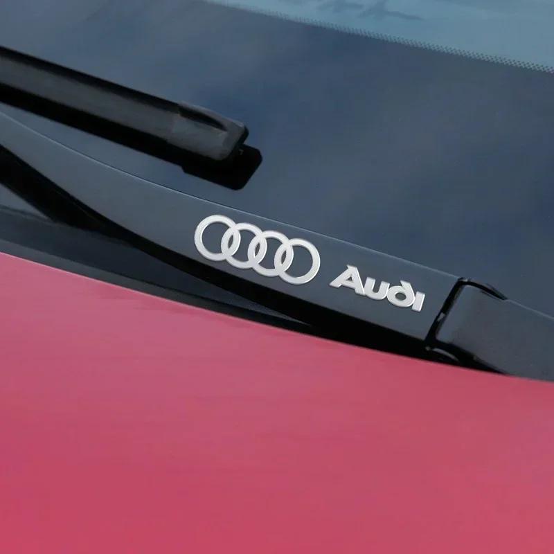 Car Metal Emblem Wiper Stickers Reflective Decor Decals For Q2 A4 B5 B6 A3 A5 A6 C6 C5 A1 A7 A8 Q2 Q3 Accessories Car Styling