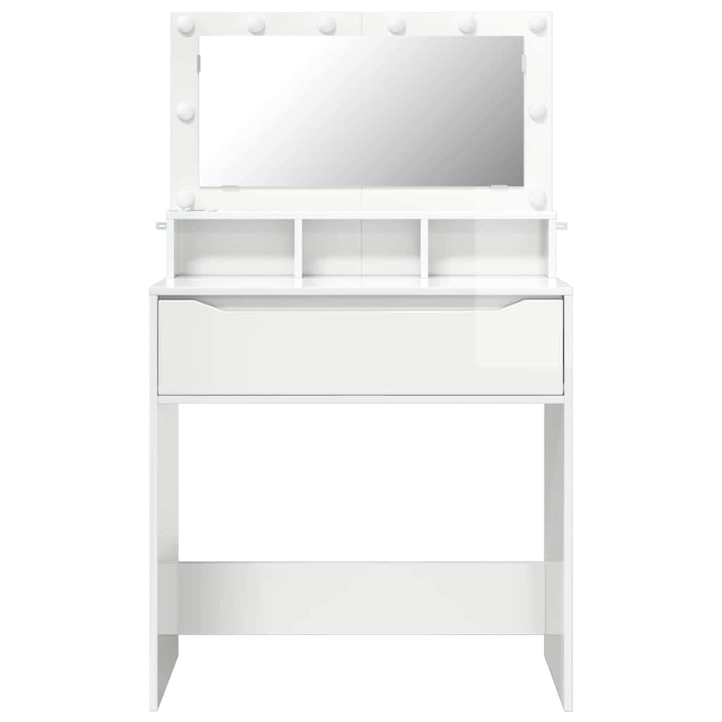 Bedroom Vanity Tables High Gloss White 80 x 39.6 x 135 cm