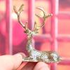 Brass Deer Figure Home Decor Ornament Creative Home Office Desktop Deer Ornament Crafts Tea Pet Decoration