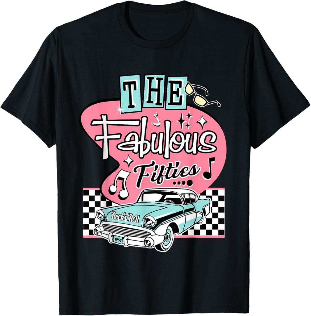 50er Rockabilly Vintage 1950er Kleidung Für Damen Herren Sock Hop T-Shirt