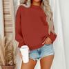 Women's Casual Fashion Round Neck Long Sleeve Sweatshirt With Pockets