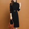 Autumn and Winter Innerwear Dresses Women's Long-sleeved Mid-length Knitted Dress Base Casual Sweater Dress Pullover