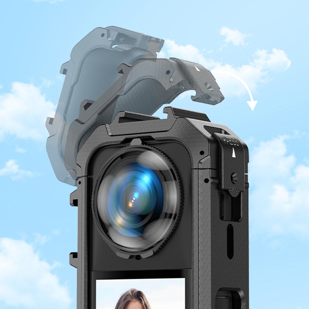 For Insta360 X5 Panoramic Action Camera Magnetic Quick Release Plastic Protective Frame