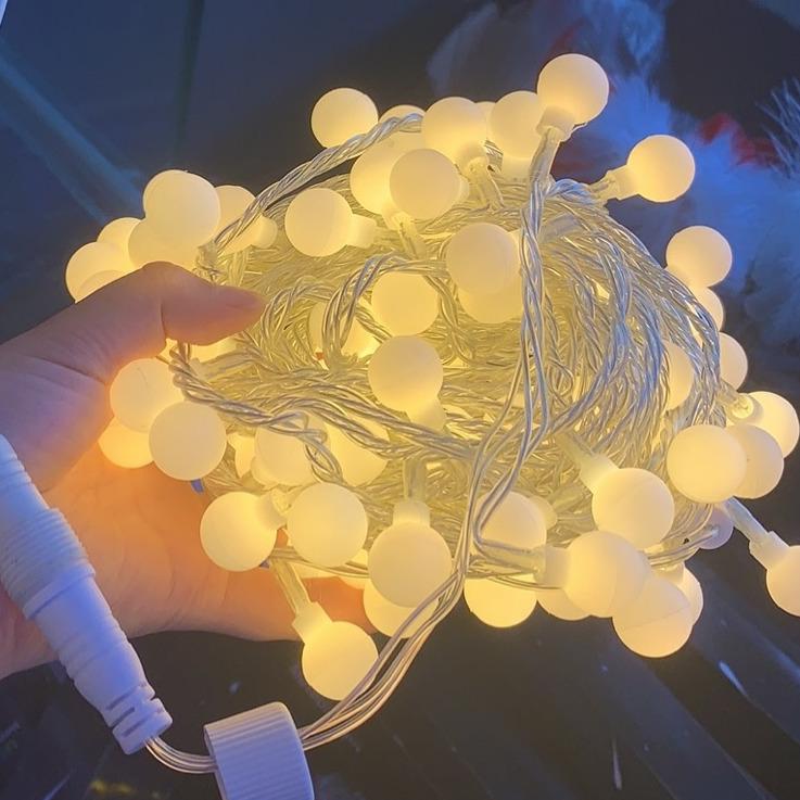 Frosted Bubble Ball, Star, and Cherry Blossom String Lights for Outdoor Camping Tent Decor