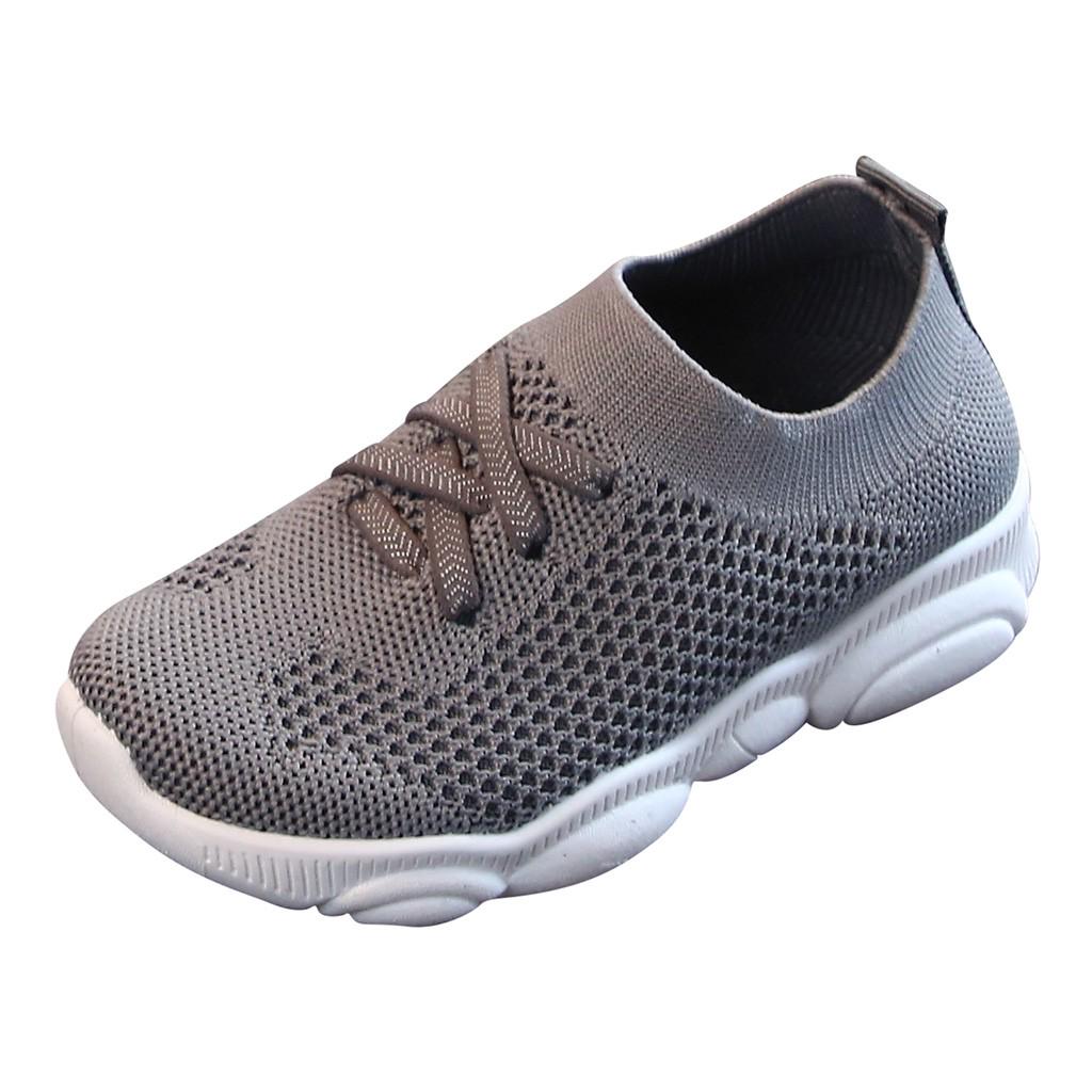 Kids Lightweight Breathable Knit Slip On Sneakers Flexible Sole Casual Running Shoes for Boys and Girls Sport Shoes