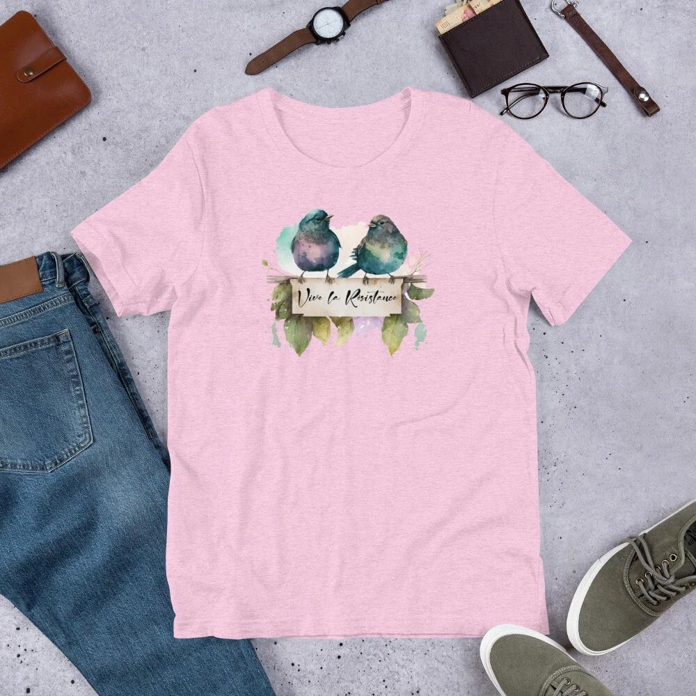 Vive la Resistance Birds Bella Canvas Unisex Subtle Protest T-Shirt 3XL