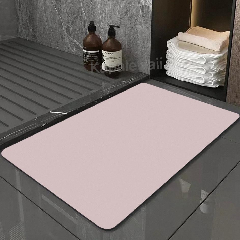 

Диатомовый пол Диатомовый грязевой коврик для ванной комнаты Нескользящий диатомовый грязевой коврик для унитаза Быстросохнущий резиновый коврик для ванной для дома Душевой коврик с рисунком розового цвета 40x60cm