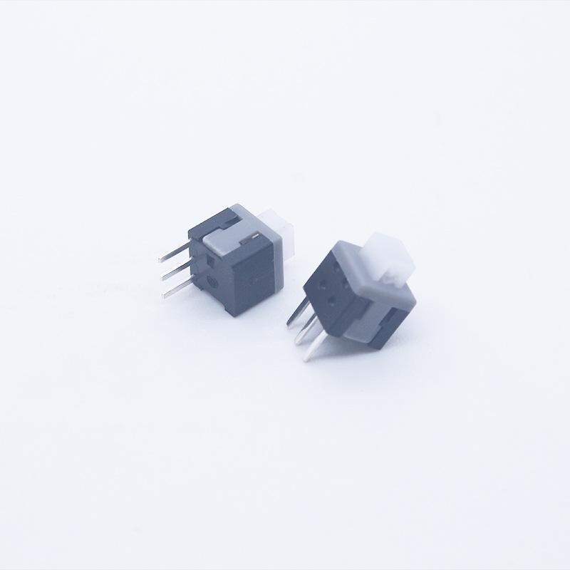 In Stock: 5.8x5.8 and 8.5x8.5 High/Flat Head Self-Locking Button Switch, Non-Locking Option Available