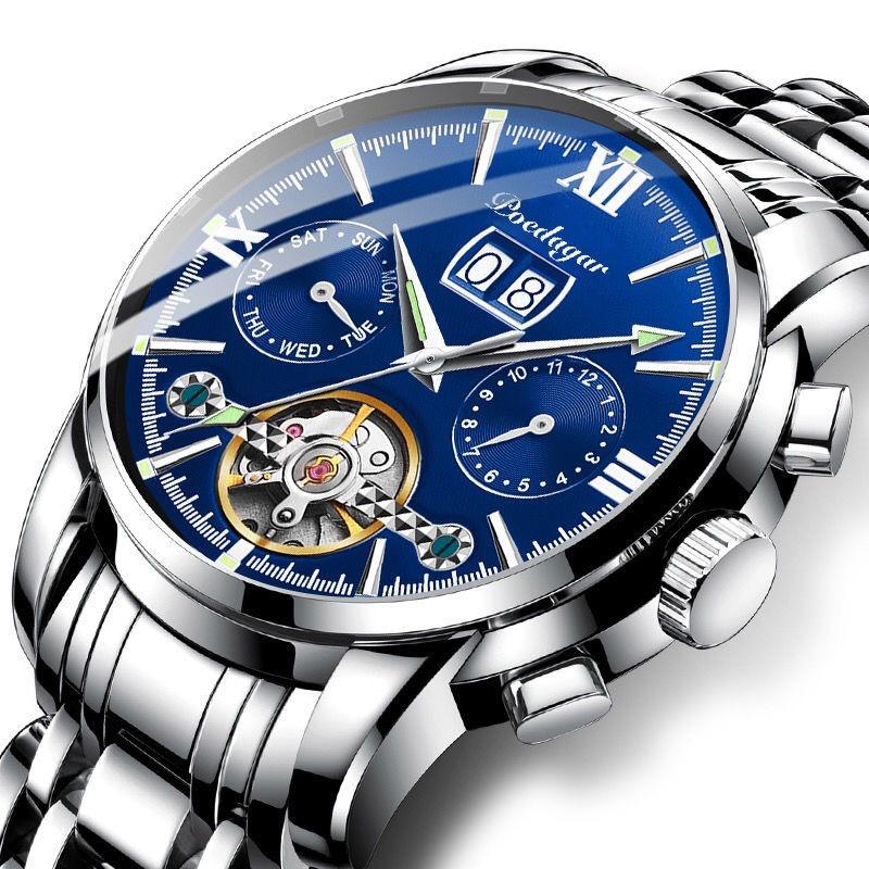 POEDAGAR Business Watch Men Luxury Fashion Stainless Steel Sport Watches Masculino