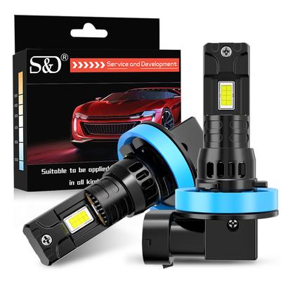 2 יחידות 30000LM H11 נורות פנס קדמי LED מיני טורבו HB3 HB4 LED H8 9005 9006 70W פנס ערפל לרכב פנס קדמי אוטומטי Plug&Play 6500K לבן