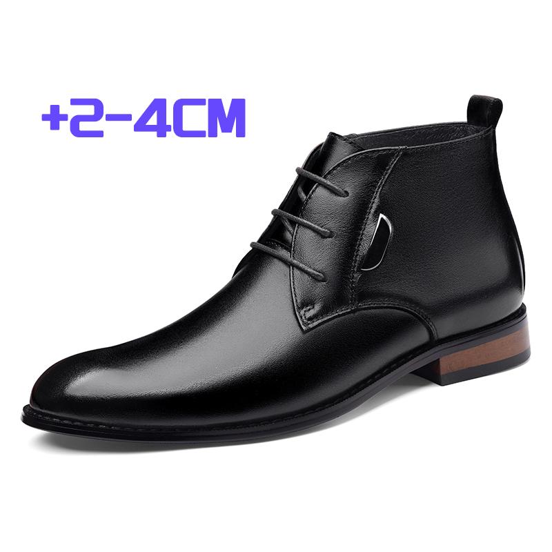 Top Quality All-match Men Ankle Boots Genuine Leather High Top Business Shoes Luxury Brand Smart Formal Dress Shoes Walk Botas