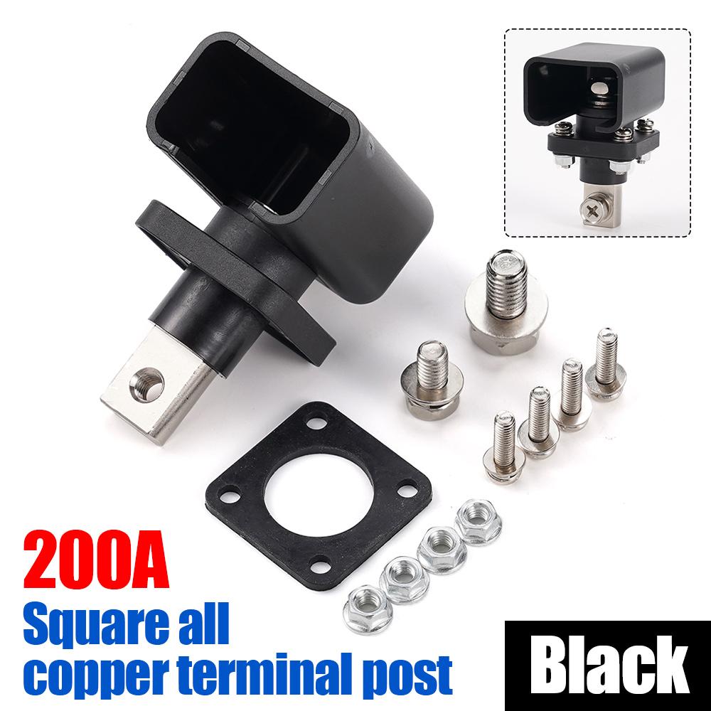 

200A All-Copper Lithium Battery Energy Storage Terminal Battery Connector Battery Storage Terminal Inverter Connector чорний