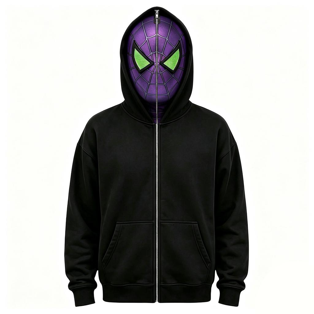 Women's Halloween Graphic Print Zip Up Hoodie Casual Long Sleeve Sweatshirt for Parties and Everyday Wear
