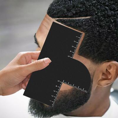 1/2 Stück Haarstyling-Vorlage für Männer, Farbverbesserung, Friseurkarte mit Messanzeige, Anleitung zur Haarlinienaufstellung für Männer, Formgebung der Haarschnitt-Vorlage