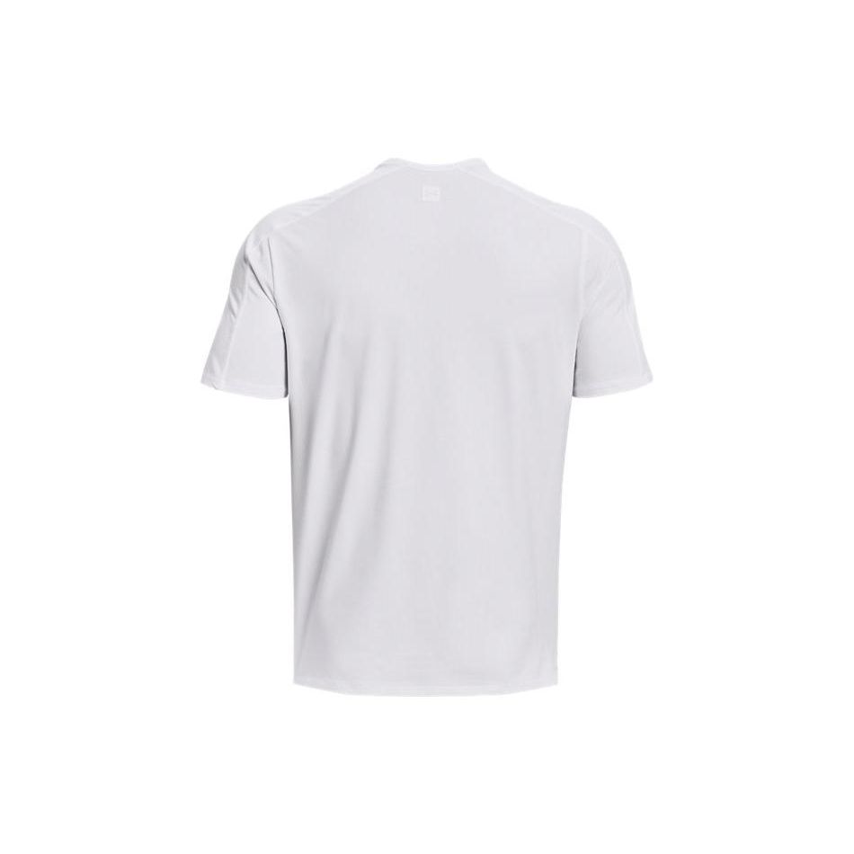 Under Armour Solid Color Training Slim Fit Crew Neck Short Sleeve T-Shirt Men Tops White 1379670-100