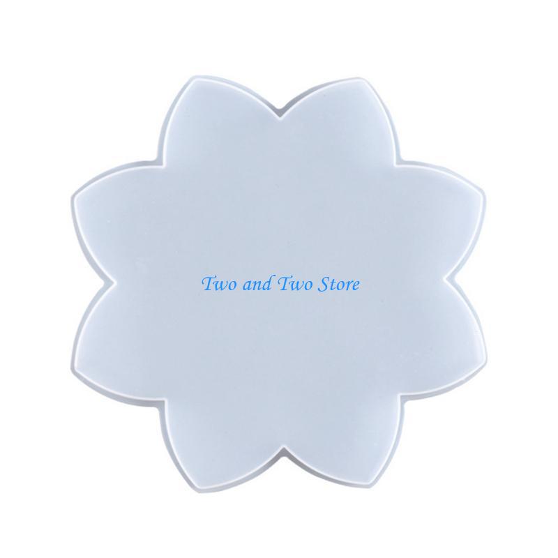 HX6F DIY Crafts Cup Mats Mould Lotus Crystal Agate Mold Mug Pad Tray DIY Mold чистый