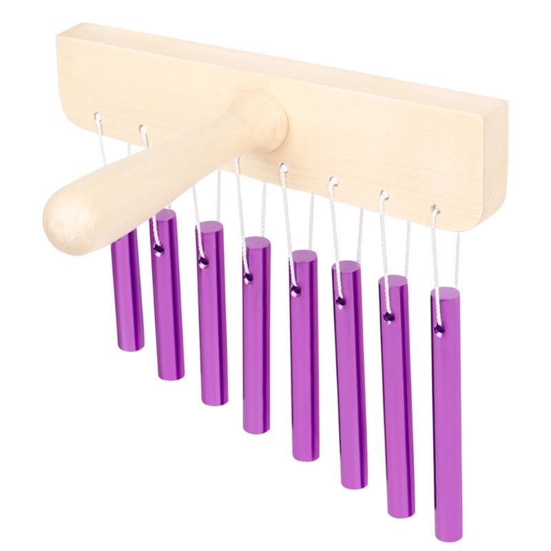 Musical Learning Percussion Chimes Instrument Toy Children 8 Tone Handheld Chimes with Mallet Hammer Winds Chimes Toy