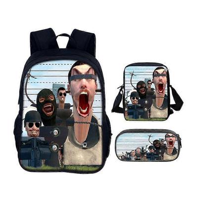 Toilet Man Primary and Secondary School Students' Three-piece Backpack Set 29