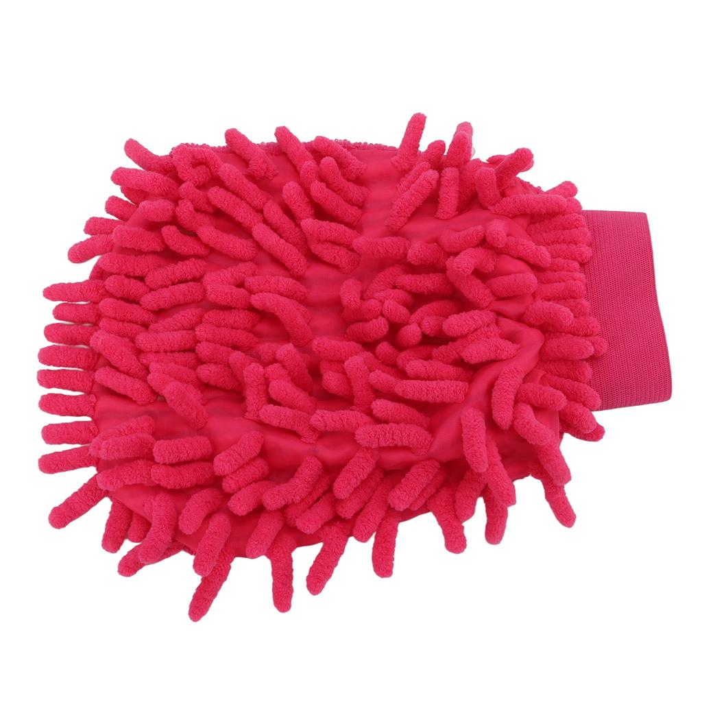 Car Wash Mitt Scratch Free Double Sided Chenille Pink Soft Washing Glove for Vehicle Cleaning