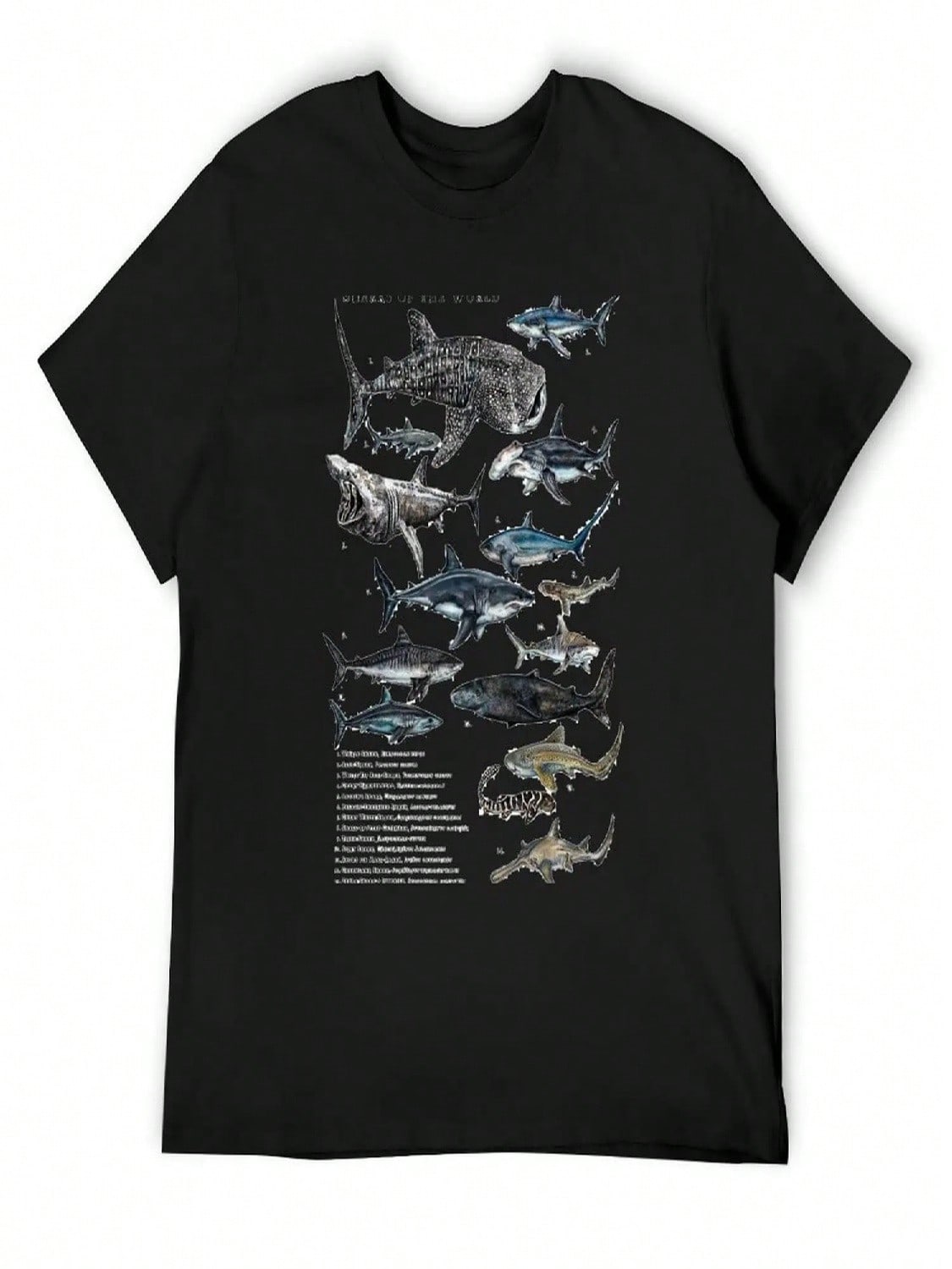 Sharks Of The World T-Shirt Vintage Custom T-Shirts Boys Whites Fitted T Shirts For unisex S разноцветный
