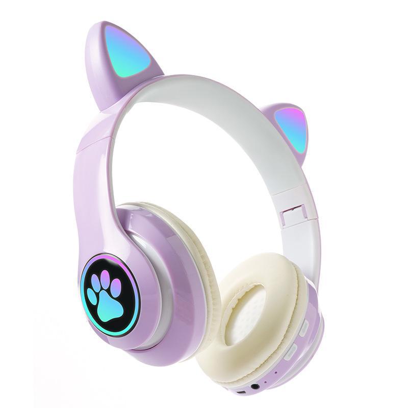 Cat Ear Bluetooth 5.0 Headphones: Wireless Sports Luminous Gaming Headset