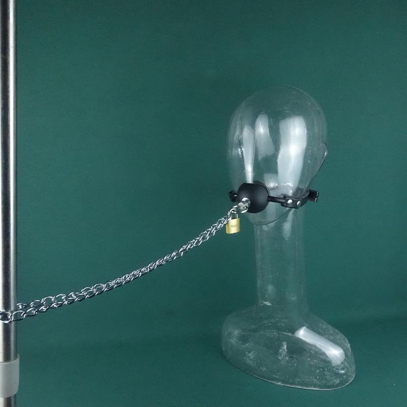 Lockable Anti-Vomiting Dog Muzzle Gag - Large Size with One-Word Strap for Kinky Outdoor Use