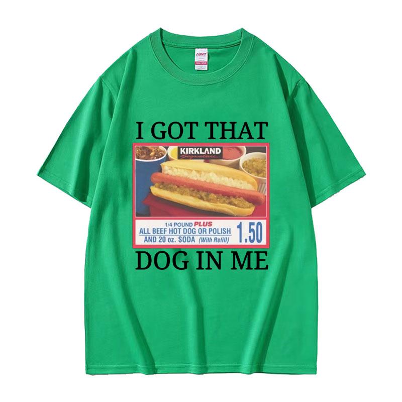 Ich habe diesen Hund in mir Costco Grafik T-Shirt Lustiges Kirkland Hot Dog Meme T-Shirt Herren Damen Mode Übergroßes T-Shirt Streetwear