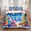 3Pcs Christmas Bears Presents Bedding Set Quilt Cover Pillowcase Home Christmas Xmas Halloween Gift 1 Duvet Cover 2 Pillowcase S921147