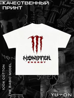 Nadrozmerné Y2K tričko Monster Energy
