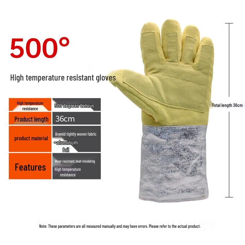 Industrial 500°C Heat Resistant Safety Gloves