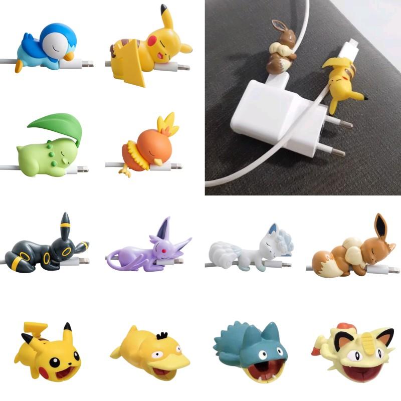 Pikachu Usb Round Data Cable Protector Accessory Cartoon Eevee Snorlax  Decor
