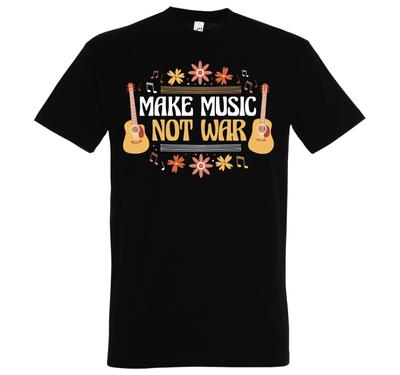 Youth Designz "Make Music Not War" Herren T-Shirt Logo Print Frieden Hippie Spaß