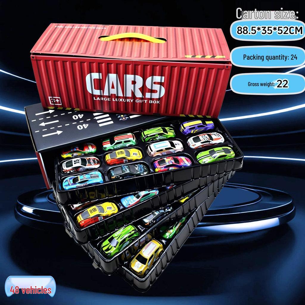 48 Mini Pull-Back Cars Garage Gift Set for Boys