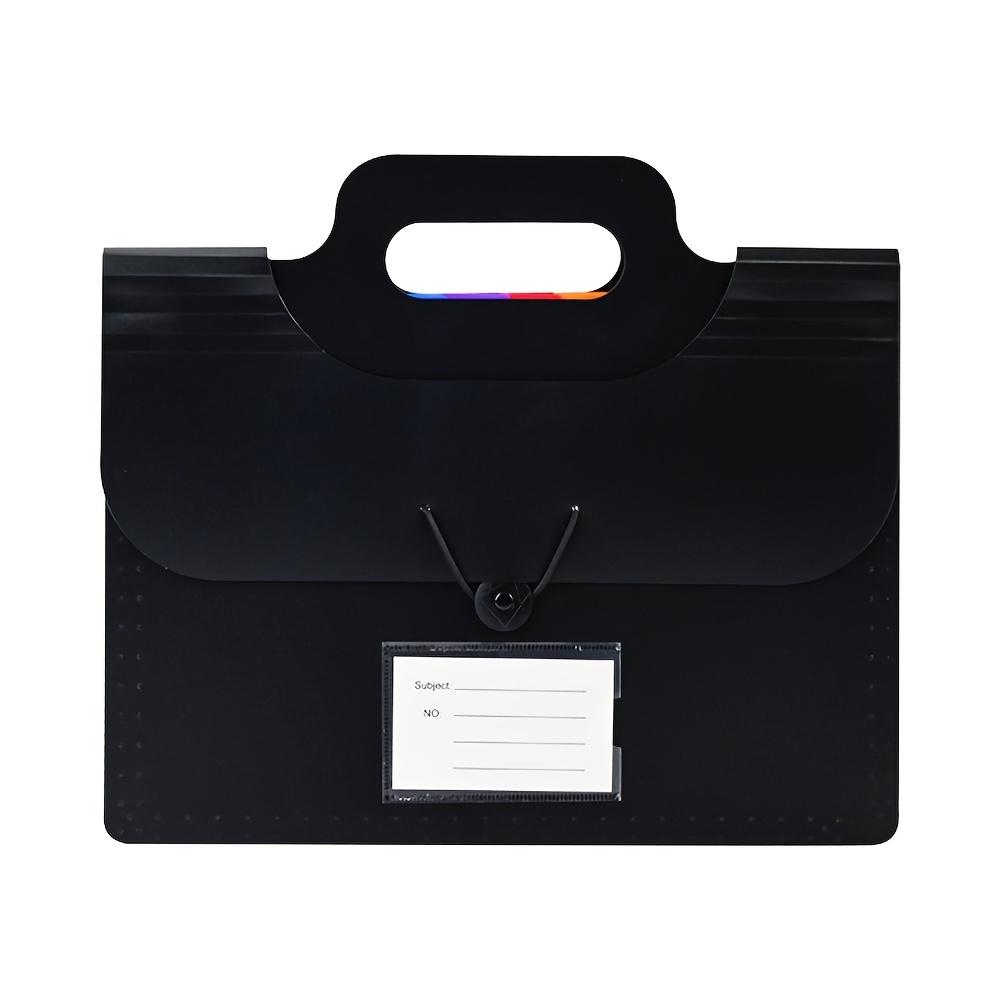 

1 Piece 13 Flap Pocket Pants Expandable Folder With Handle, A4 Size Black And White Portable Accordion Folder