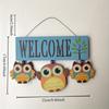 Nye Hjemmetilbehør i Pastoral Stil Kreativ Personlighet Ugle Oppføring Velkommen Til Velkommen Butikk Veggoppheng