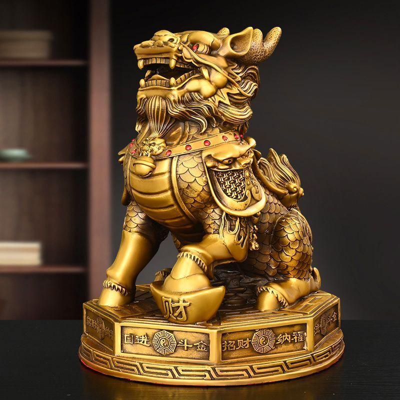 1pairs Copper Gossip Unicorn Ornament Business Home Living Room Front Desk Decorations