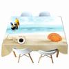 Conch Shell Seascape Pattern Resort Beach Tablecloth Thicken Cotton Rectangular Round Table Cloth For Wedding Picnic Party