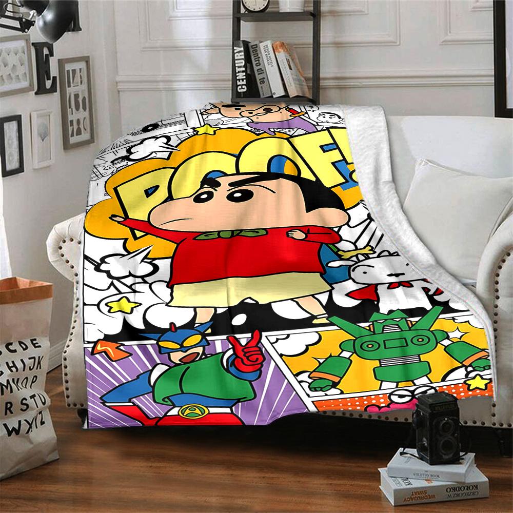 1pc Crayon Shinchan Adventure Flannel Blanket,Ultra Soft Warm Plush Throw for Home Bedroom Bed Sofa Cover Camping Picnic gift Y72452