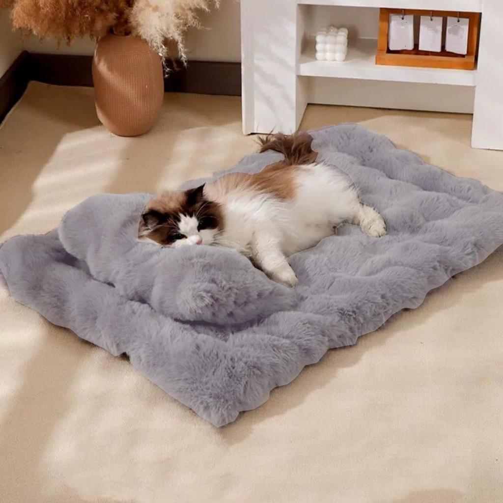 Cat Sleeping Mat with Detachable Pillow Washable winter Warming Sleeping Pad Pet Supplies for Indoor Puppy Kitten