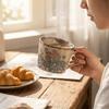 Non-slip Ceramic Coffee Cup 385ml Milk Cup Drinkware Exquisite Water Cup  Travel