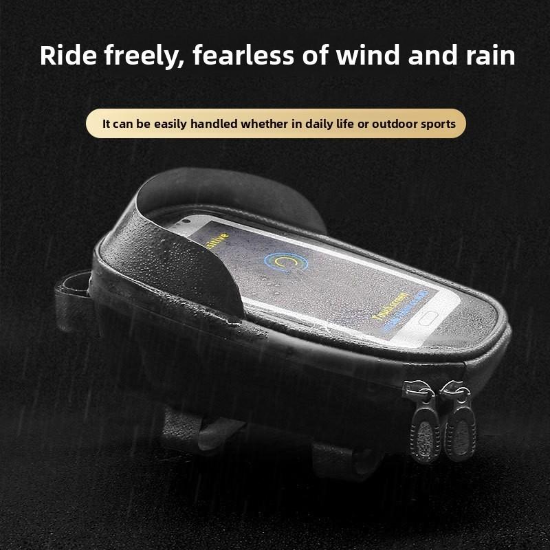 Bicycle Handlebar Storage Bag With Pvc Hard Shell Large Capacity For Cycling Gear And Phone Protection