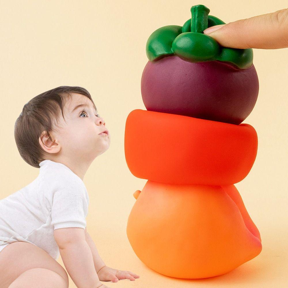 Kneading Vegetable Baby Bath Toys Sound Fruit Play Water Bath Toy  Children Adult
