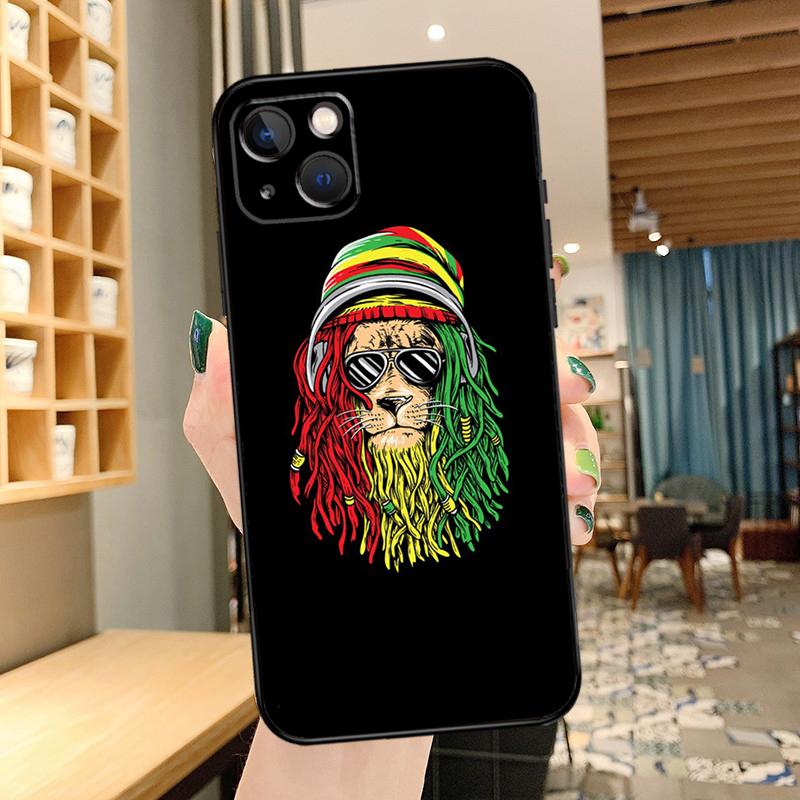 Bob Marley Rasta Lion Case For iPhone 14 15 16 13 12 11 Pro Max XR XS X Plus 12 13 Mini Phone Cover