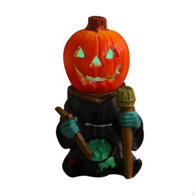 Kürbisritter Statue Leuchtende Harzskulptur Sammeln Freund Geschenk Halloween Dekoration