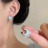 111 Silberne Nadel Exquisite Blaue Sternenmond Perlen Ohrstecker Damen Kleines Design Ohrringe Süß und Niedlich Vielseitige Ohrringe