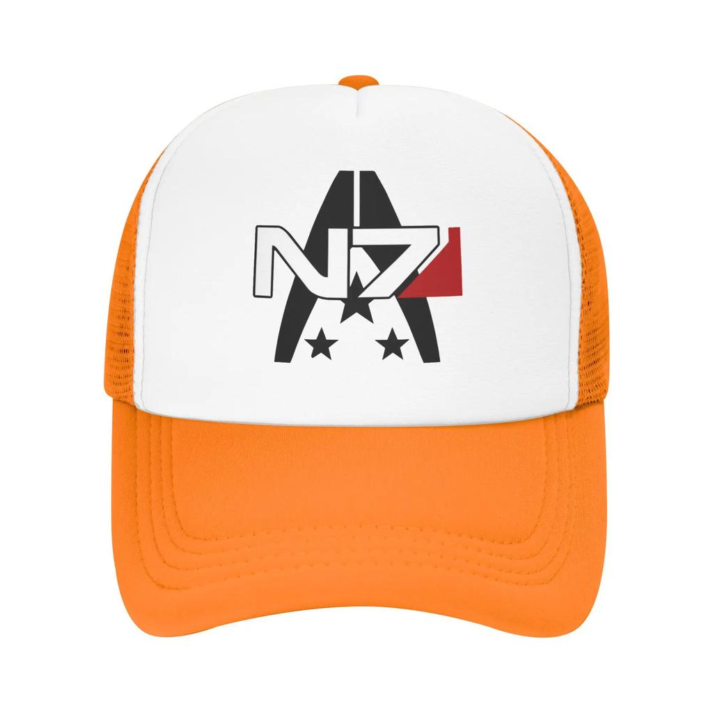 For Player Fans 2025 Mass Effect N7 Alliance Travel Mesh Baseball Caps Women Adult Male Beach Sunscreen Hat Hip Hop Trucker Cap