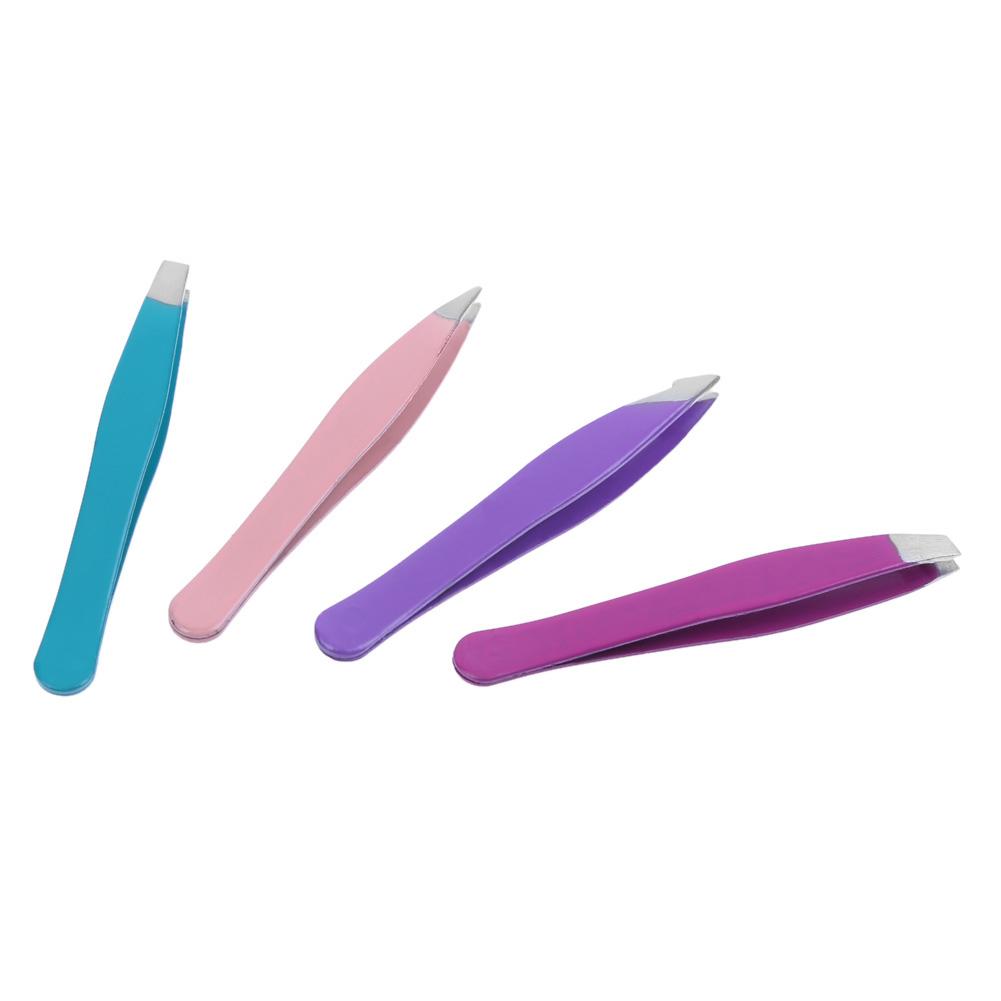 4pcs Eyebrow Tweezers Stainless Steel Professional Eyelash Tweezer Anti-rust Trimming Tweezers Cosmetic Beauty Makeup Tool