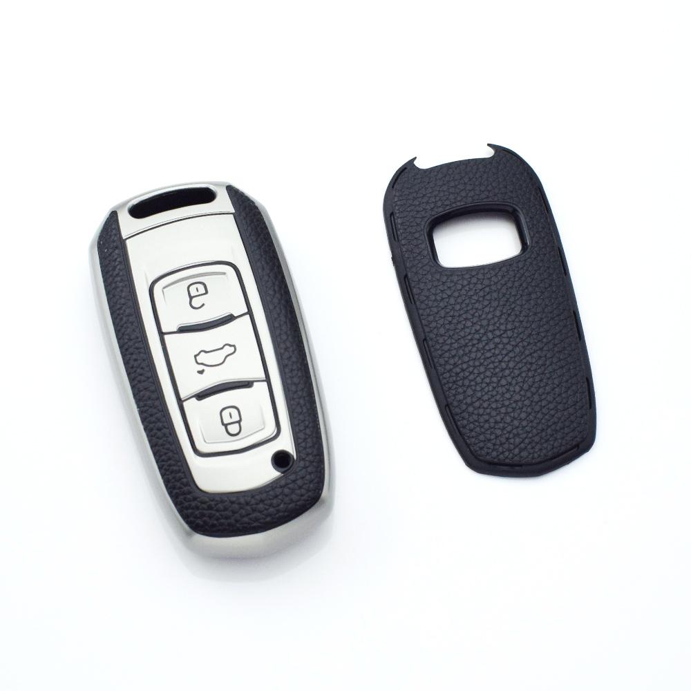 

Чехол для ключа из ТПУ кожи, чехол-брелок, пульт дистанционного управления, бесключевой доступ для Geely Atlas Boyue NL3 EX7 SUV GT GC9 7 Emgrand X7 Borui Gili Atlas серебряный